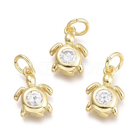 Brass Micro Pave Cubic Zirconia Pendants LS-KK-P187-12C-G-1