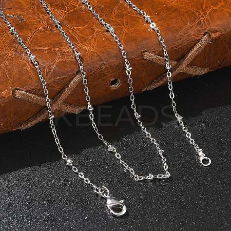 2mm Rack Plating Brass Satellite Chain Necklaces for Women Men MAK-L044-11P-1