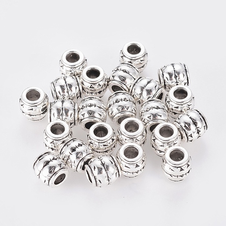 Tibetan Style Alloy Large Hole Barrel Beads LF0929Y-NF-1