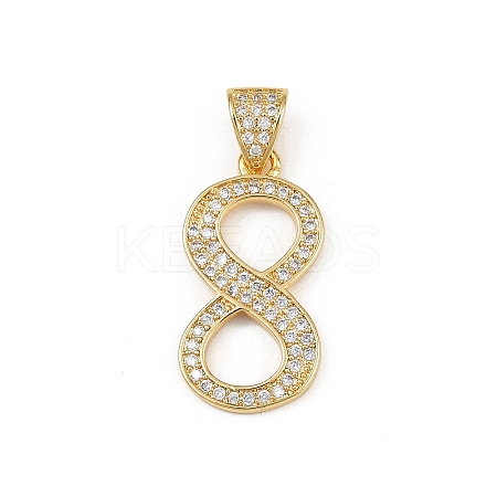 Brass Micro Pave Cubic Zirconia Pendants KK-S528-06G-1