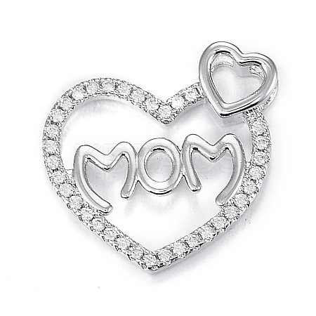 Brass Micro Clear Cubic Zirconia Pendants LS-ZIRC-F120-045P-1