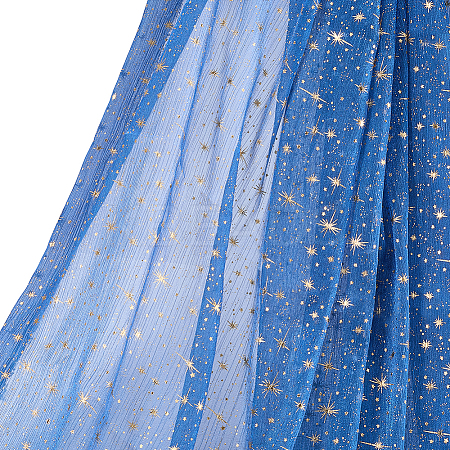 2M Star Pattern Polyester Gold Stamping Fabric AJEW-WH0061-035D-1