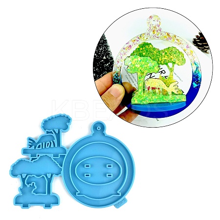 DIY Christmas Deer Pendant Food Grade Silicone Molds XMAS-PW0001-010B-1