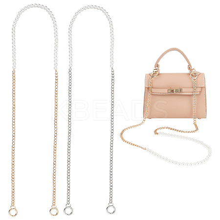 2Pcs 2 Colors Resin Imitation Pearl Crossbody Purse Straps FIND-WR0009-53-1