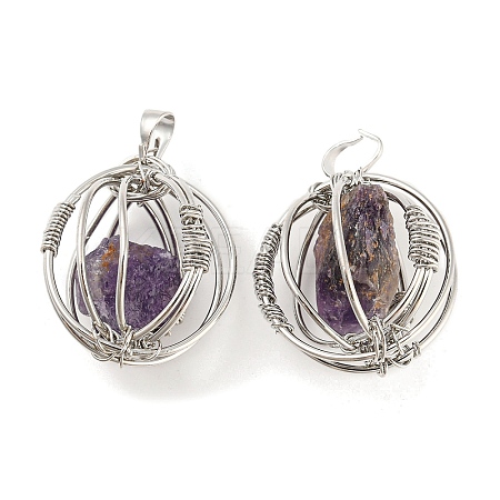 Natural Amethyst Pendants G-H293-03P-04-1