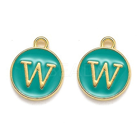 Golden Plated Alloy Enamel Charms LS-ENAM-Q437-15W-1