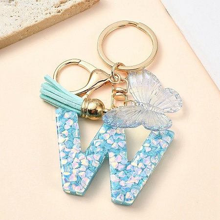 Resin & Acrylic & Faux Suede Tassel Keychain X1-KEYC-YW00117-23-1