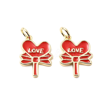 Brass Enamel Pendants KK-L237-025G-02-1