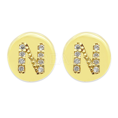 Brass Micro Pave Clear Cubic Zirconia Beads KK-T030-LA843-NX3-1