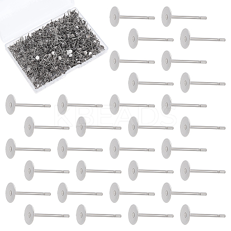 1000Pcs Tarnish Resistant 304 Stainless Steel Stud Earring Settings STAS-ME0001-50B-1