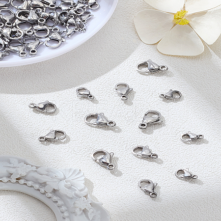 60Pcs 3 Style 304 Stainless Steel Lobster Claw Clasps STAS-LP0005-07-1