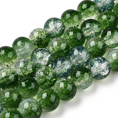 Transparent Crackle Baking Paint Glass Beads Strands DGLA-T003-01C-04-1