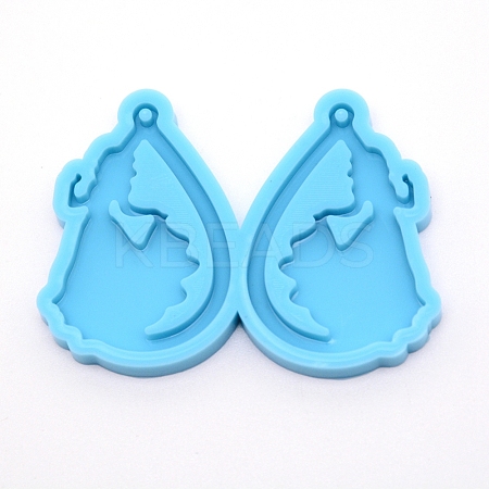 Teardrop with Lady Silicone Pendant Molds DIY-WH0175-52-1