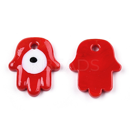 Opaque Handmade Lampwork Pendants LAMP-T011-15-B04-1