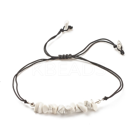 Synthetic Howlite Chips Braided Bead Bracelet BJEW-JB08019-13-1