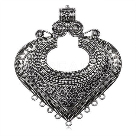 Heart Tibetan Style Alloy Chandelier Components Links PALLOY-F083-01AS-1
