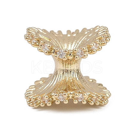 Brass Micro Pave Cubic Zirconia Beads KK-F921-05G-1