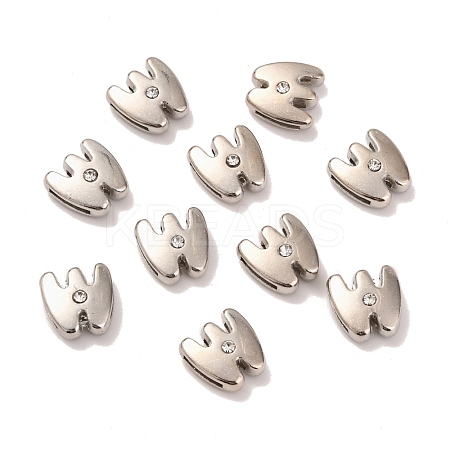 Letter Slider Beads for Watch Band Bracelet Making ALRI-O012-W-NR-1