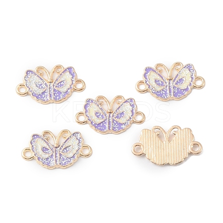 Alloy Lilac Enamel Connector Charms ENAM-CJC0019-01D-1