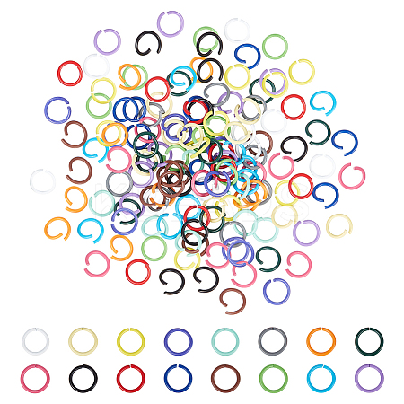 160pcs 16 Colors Baking Paint Iron Jump Rings IFIN-PH0001-85-1