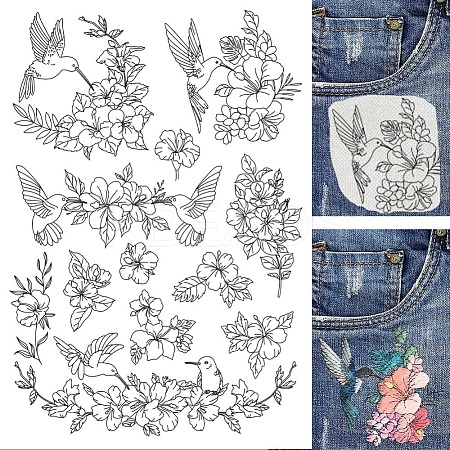 4 Sheets 11.6x8.2 Inch Stick and Stitch Embroidery Patterns DIY-WH0455-049-1