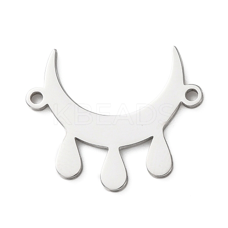 304 Stainless Steel Moon with Drop Links Connector Charms LS-STAS-D202-11P-1