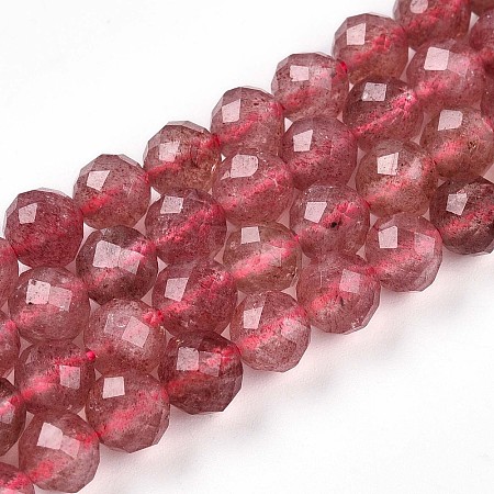 Natural Strawberry Quartz Beads Strands G-S345-6mm-21-1