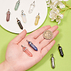 10Pcs 10 Style Natural & Synthetic Gemstone Pointed Pendants G-CJ0001-72-6
