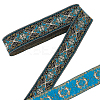 Ethnic Style Flower Pattern Polyester Ribbon OCOR-WH0078-392-1