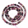 Natural Grade A Plum Blossom Tourmaline Round Bead Strands G-P114-09-4mm-2