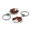 Natural Red Jasper Flat Round with Tree of Life Pendant Keychain KEYC-E023-03L-2
