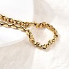 304 Stainless Steel Coffee Bean Chain Bracelets for Women BJEW-B140-01A-G-2