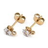 Ion Plating(IP) 304 Stainless Steel Cubic Zirconia Stud Earring Findings STAS-P373-06A-04-1