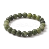 Natural Chinese Jade Round Beaded Stretch Bracelets for Women X-BJEW-TA00282-2