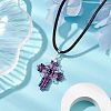 Transparent Electroplate Glass Pendant Necklaces NJEW-MZ00040-05-2