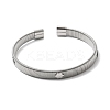 304 Stainless Steel Flat Snake Chains Cuff Bangles for Women BJEW-A067-01P-4