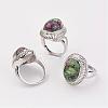 Natural Ruby in Zoisite Finger Rings RJEW-P122-19-1