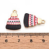 Winter Theme Printed Alloy Pendants PALLOY-H127-03G-3