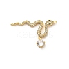 Brass Micro Pave Clear Cubic Zirconia Connector Charms KK-C108-02A-G-1