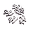 Gunmetal Plated Alloy Letter Pendants PALLOY-P097-03-W-2