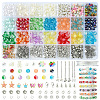 DIY Alloy Enamel & Glass & CCB Plastic Bracelets Jewelry Making Kits DIY-FS0007-50-1