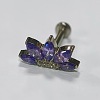 Flower Titanium Alloy Pave Cubic Zirconia Internally Threaded Labrets FS-WG35145-02-1