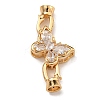 Brass Micro Pave Clear Cubic Zirconia Fold Over Clasps KK-U037-11G-02-1