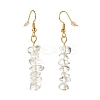 Natural Quartz Chip Beaded Dangle Earrings EJEW-JE04788-03-3
