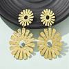 304 Stainless Steel Dangle Stud Earrings for Women EJEW-K268-12A-G-1