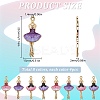 32Pcs 8 Colors Printed Alloy Pendants ENAM-SC0005-39-2