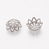 Non-Tarnish Multi-Petal 304 Stainless Steel Flower Bead Caps X-STAS-L205-08P-2
