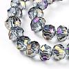 Electroplate Transparent Glass Beads Strands EGLA-A034-T6mm-G05-4