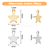 DICOSMETIC 200Pcs 2 Colors 304 Stainless Steel Charms STAS-DC0015-73-2