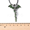 Alloy Enamel Dragon Wrapped Sword Pendant Necklaces LS-NJEW-V005-02P-01-4
